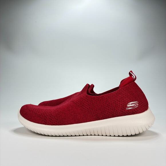 Skechers Ultra Flex Red Slip On Comfort Walking Shoes 13106 Women’s Size 8.5 - Picture 4 of 11